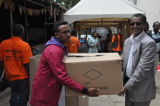 ECSU Community Donates to Mekedonia Center